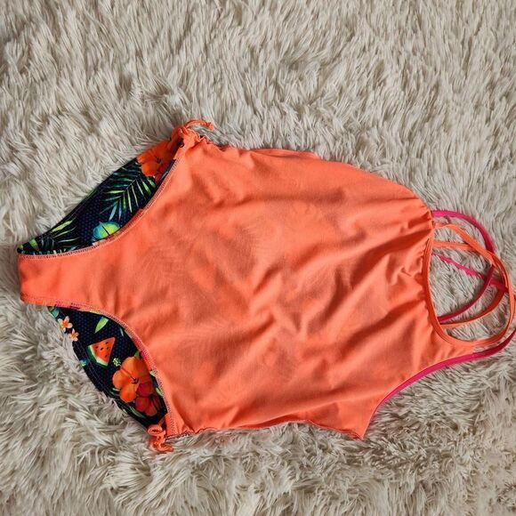 Wonder Nation Swimsuit Girls One Piece Size XL Orange Multicolor - Picture 5 of 7